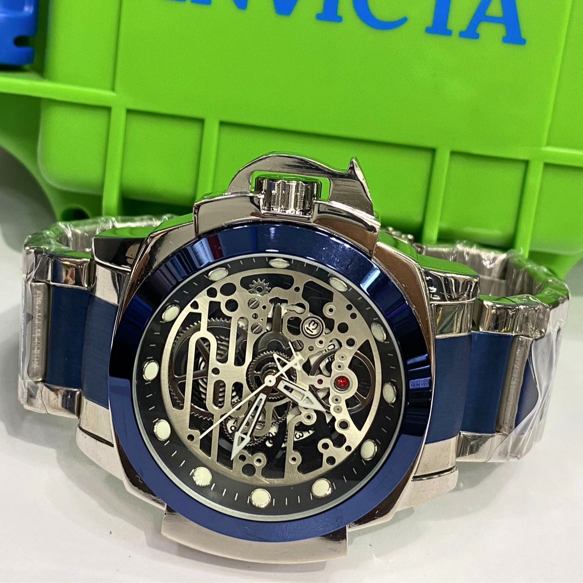 reloj invicta original hombre color plateado aZul fondo gris Comprar tienda onlineshoppingcenterg Colombia centro de compras en linea